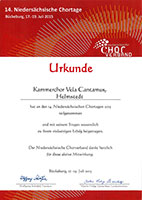Teilnehmerurkunde Kammerchor